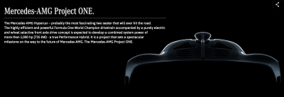 Mercedes-AMG's Bonkers Hypercar Will Be AWD And Codenamed 'Project One'