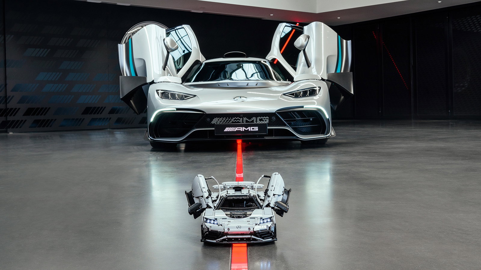 Like the real thing, this scaled-down AMG One features scissor doors. You can open them on the remote control, too.
