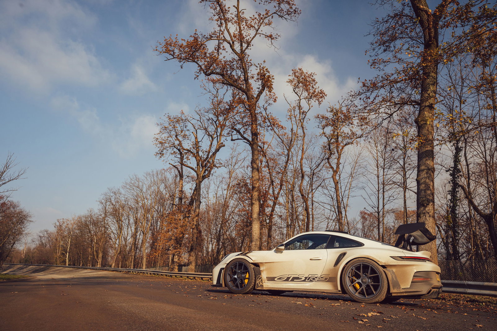 Porsche 911 GT3 RS parked on the old Monza oval