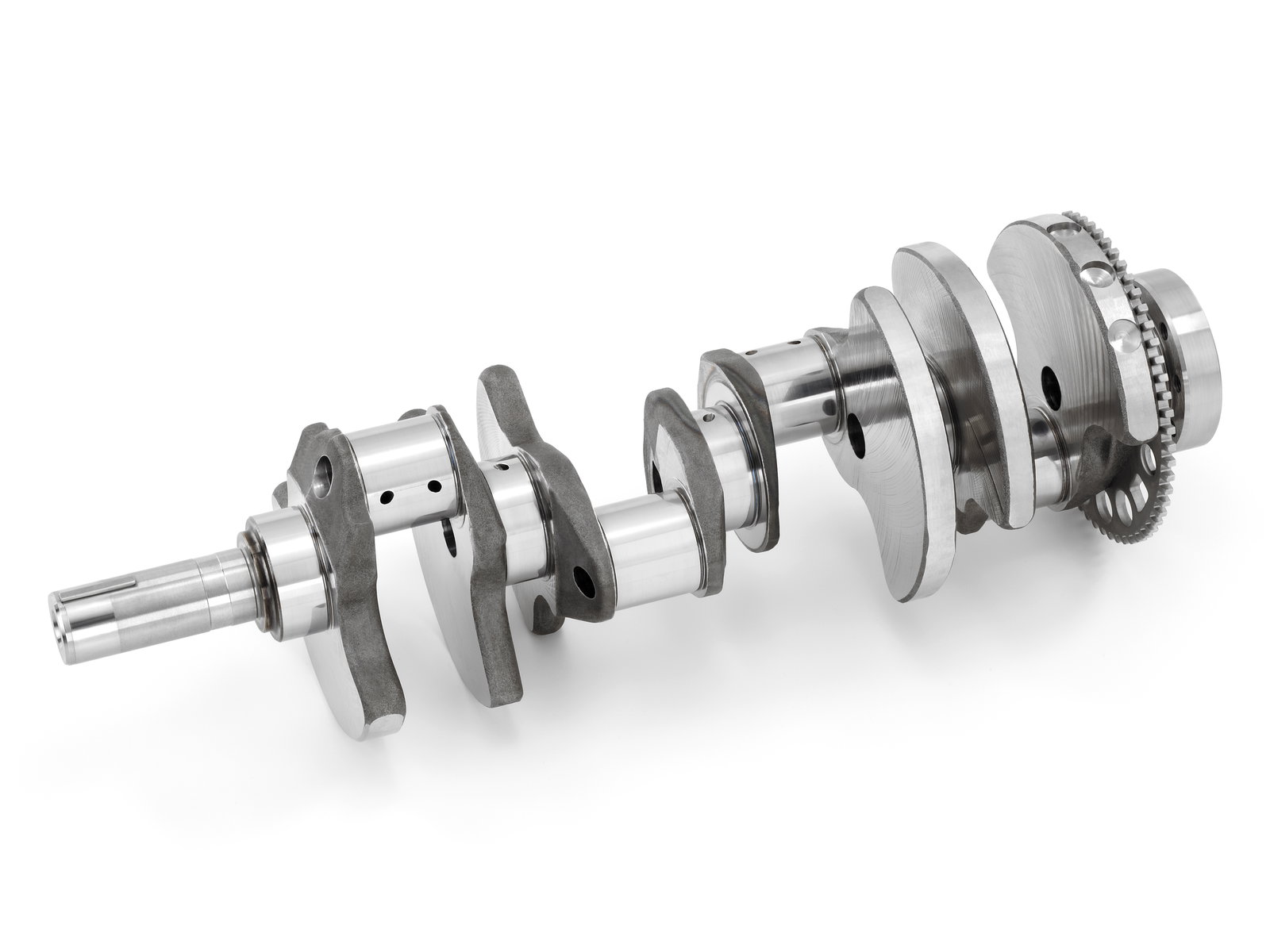 Cross-plane crankshaft from a 2015 Chevrolet Corvette Z06
