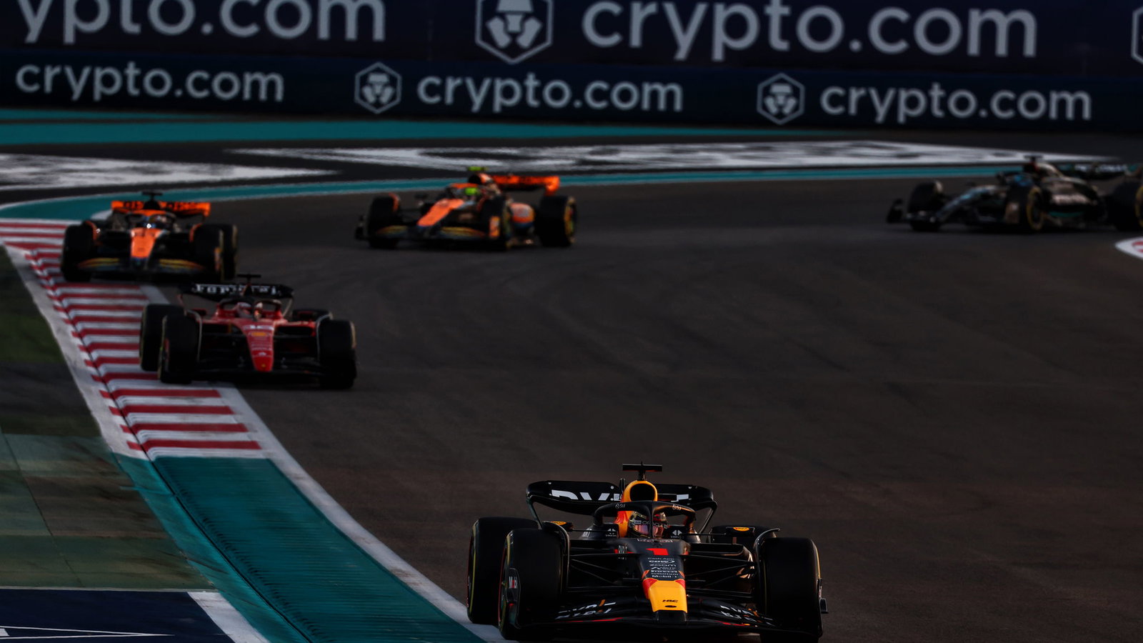 Max Verstappen driving in the 2023 Abu Dhabi GP