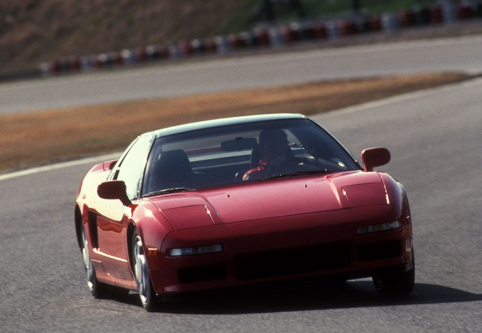 Ayrton Senna tests the Honda NSX