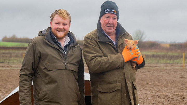Kaleb Cooper, Jeremy Clarkson and a pig