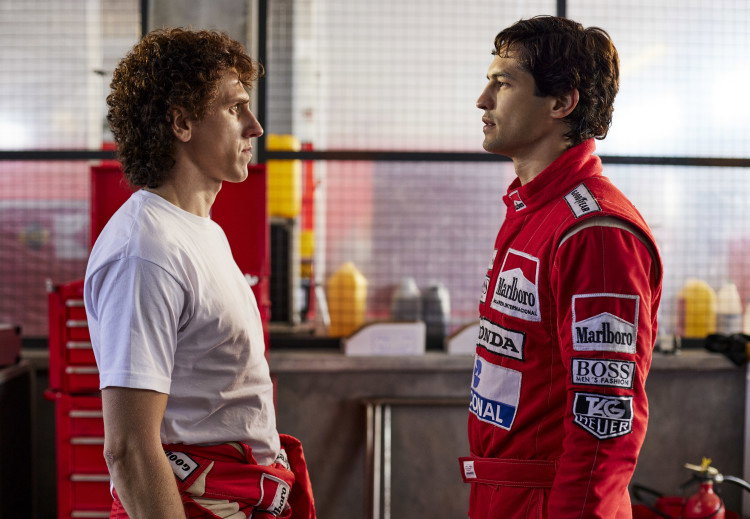 Matt Mella as Alain Prost and Gabriel Leone as Ayrton Senna in Senna