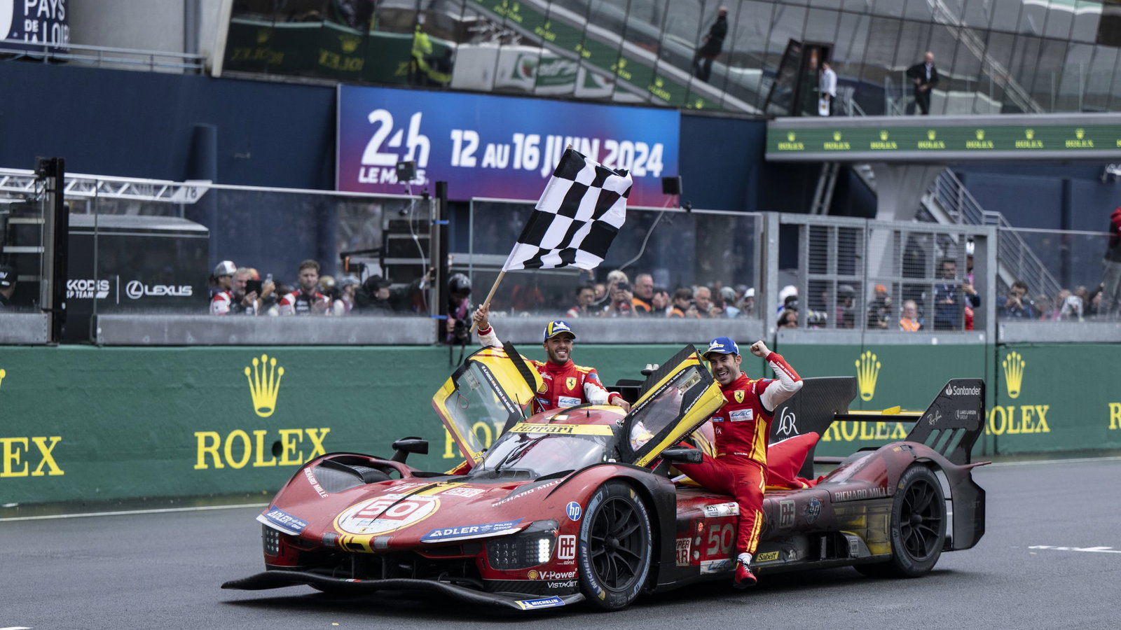 The winning Ferrari 499P at the 2024 24 Hours of Le Mans