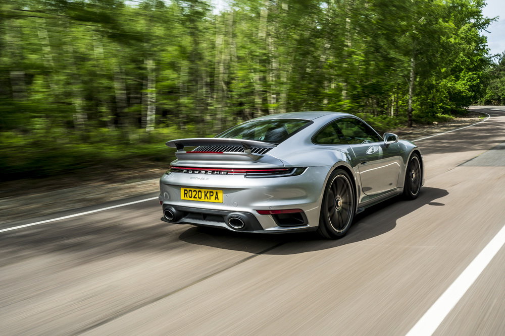 Porsche 992 Turbo S - rear, driving