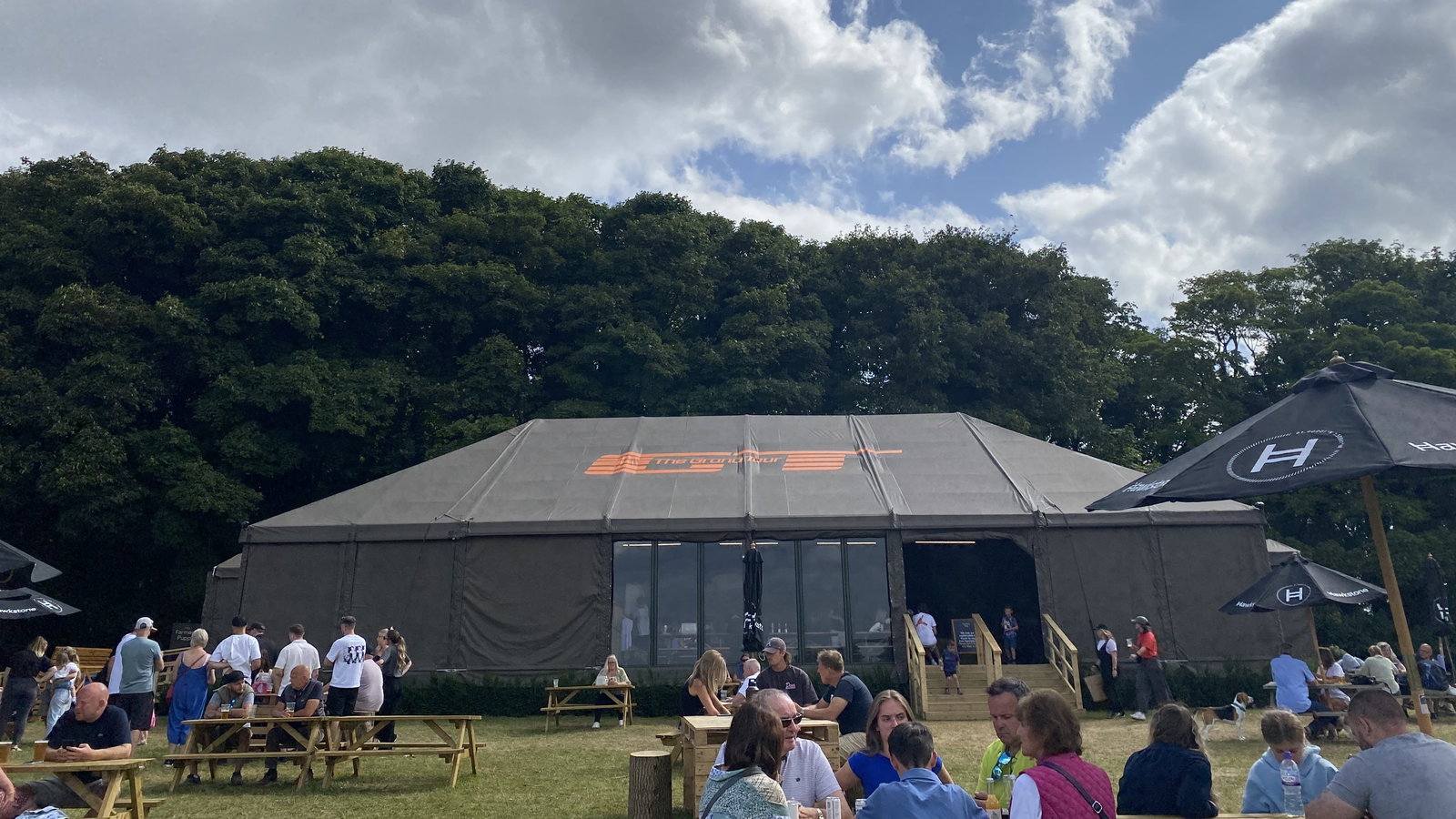 The Grand Tour tent at The Farmer's Dog