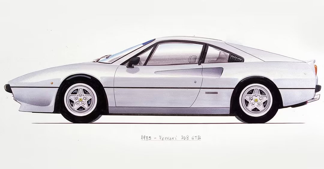 Ferrari 208 GTB drawing
