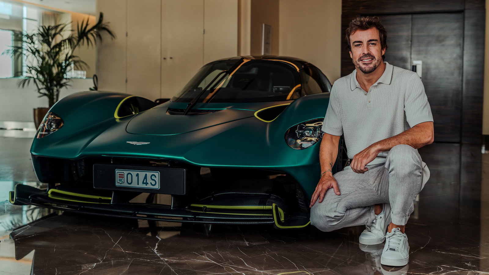 Fernando Alonso with his Aston Martin Valkyrie
