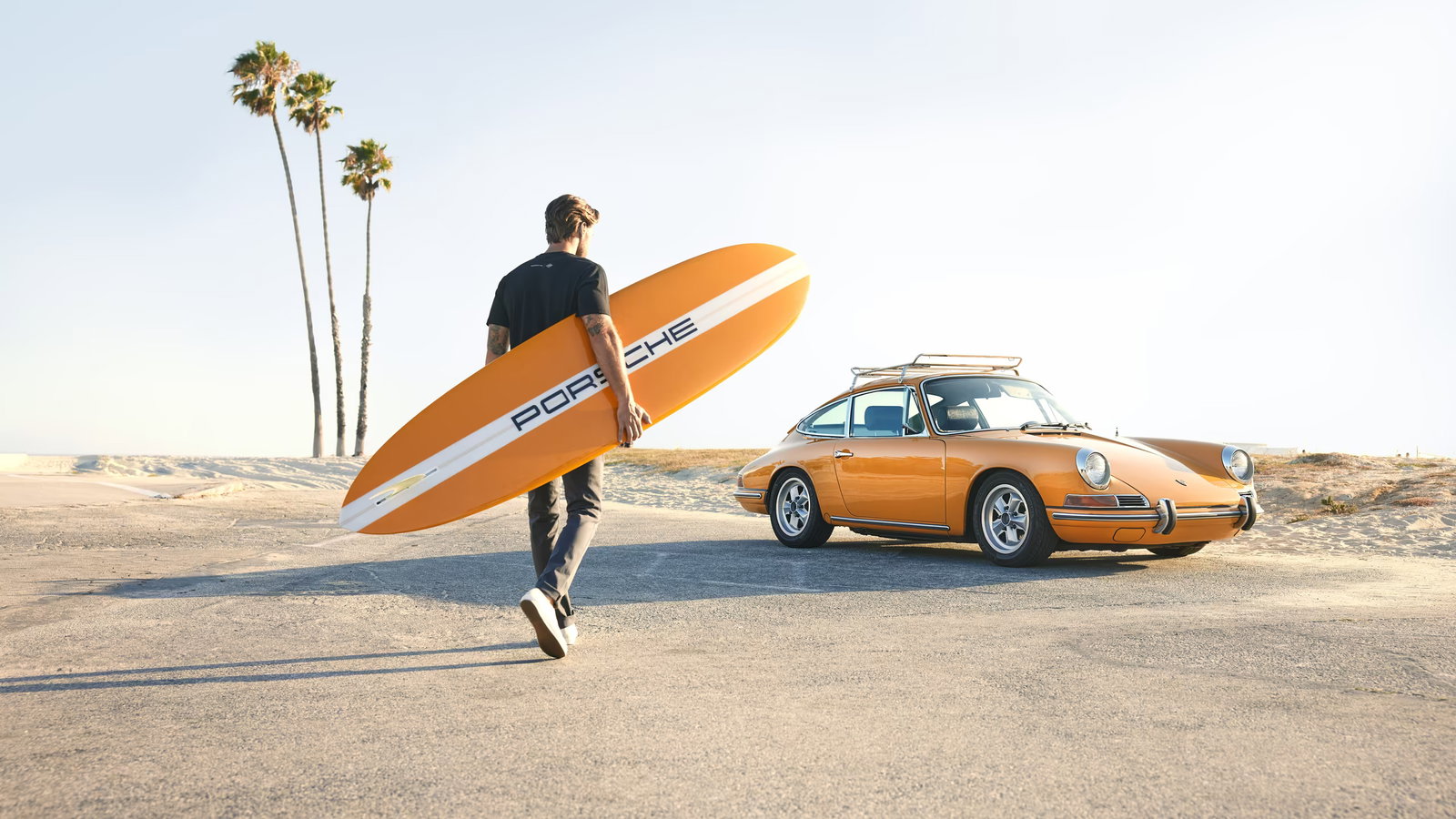 Porsche x Almond surfboard - Bahama Yellow