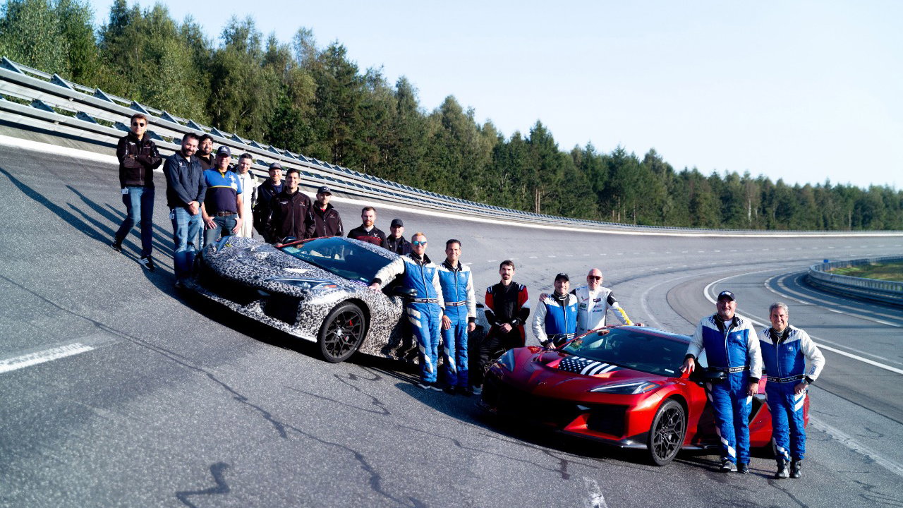 Chevrolet Corvette ZR1 development team with prototypes