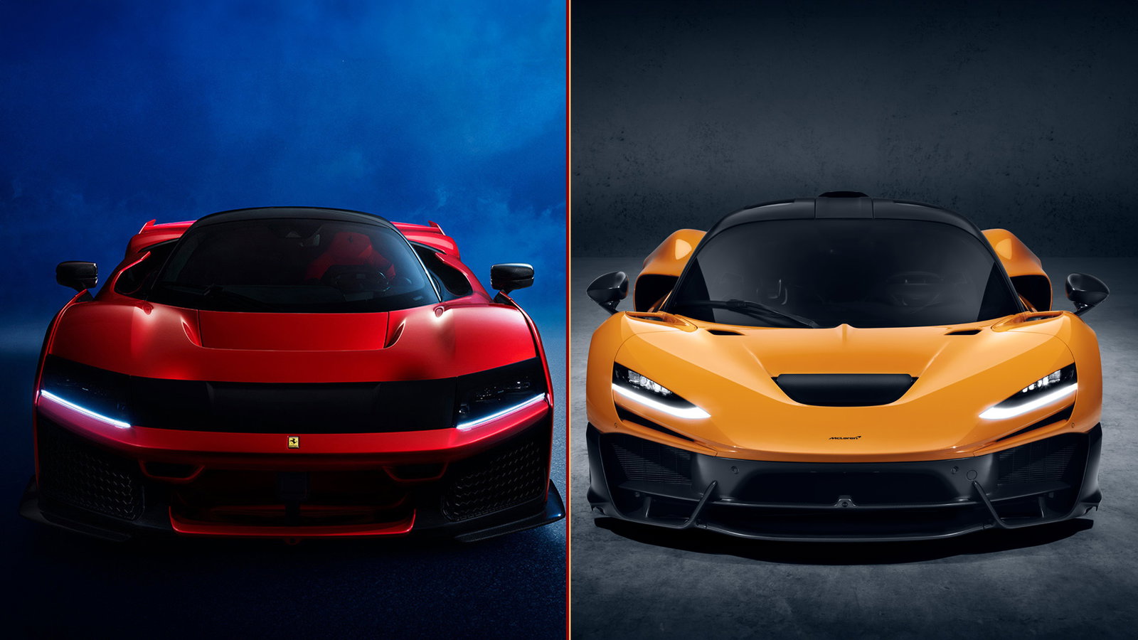 Ferrari F80 and McLaren W1 - front