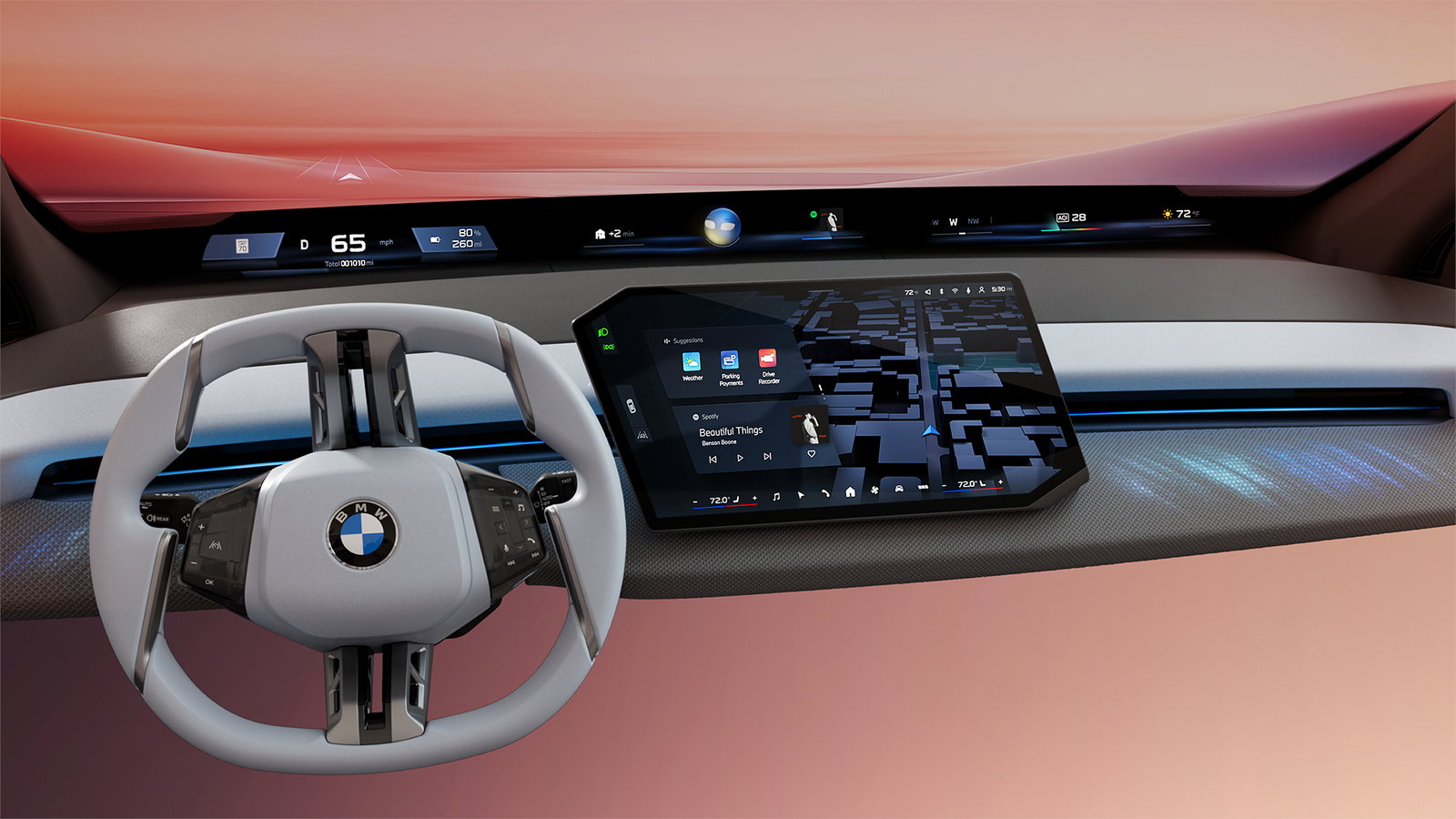 BMW dashboard with iDrive X