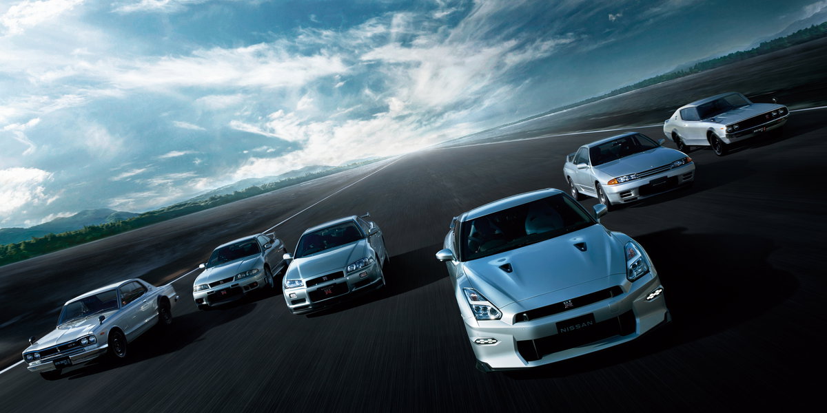 2025MY Nissan GT-R with predecessors