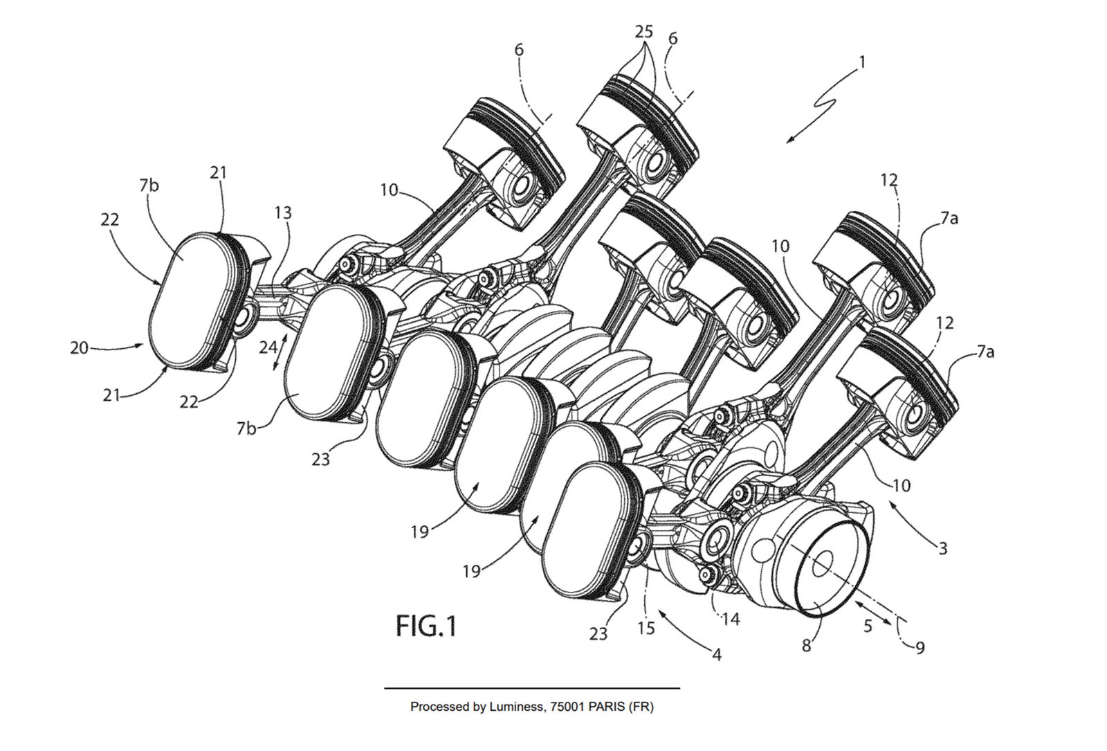 Ferrari oval-piston V12 patent