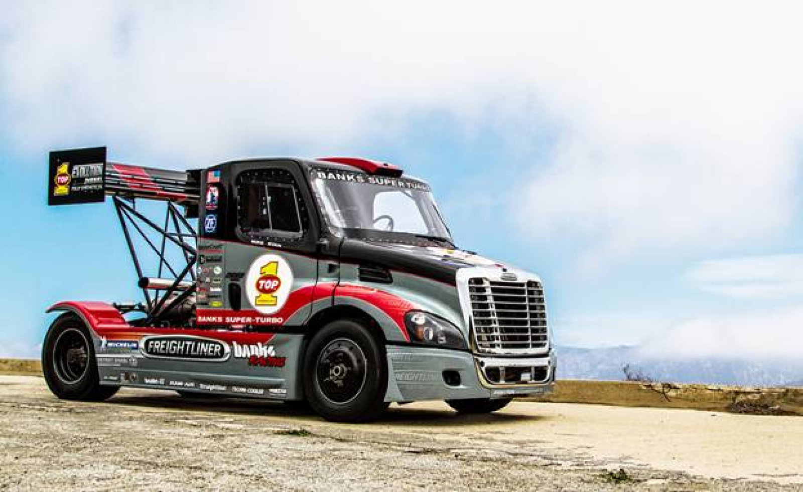 A Freightliner Pikes Peak truck