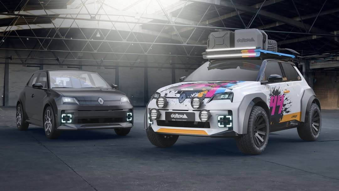 Off-road Renault 5 with standard car