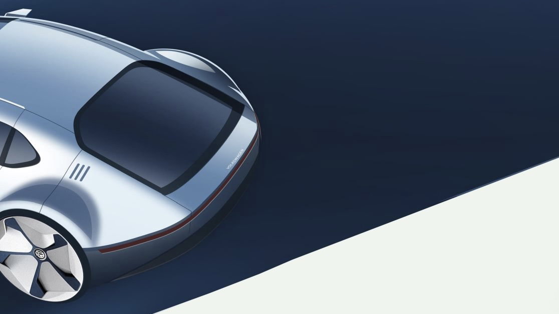 VW EV sports car design sketch - rear