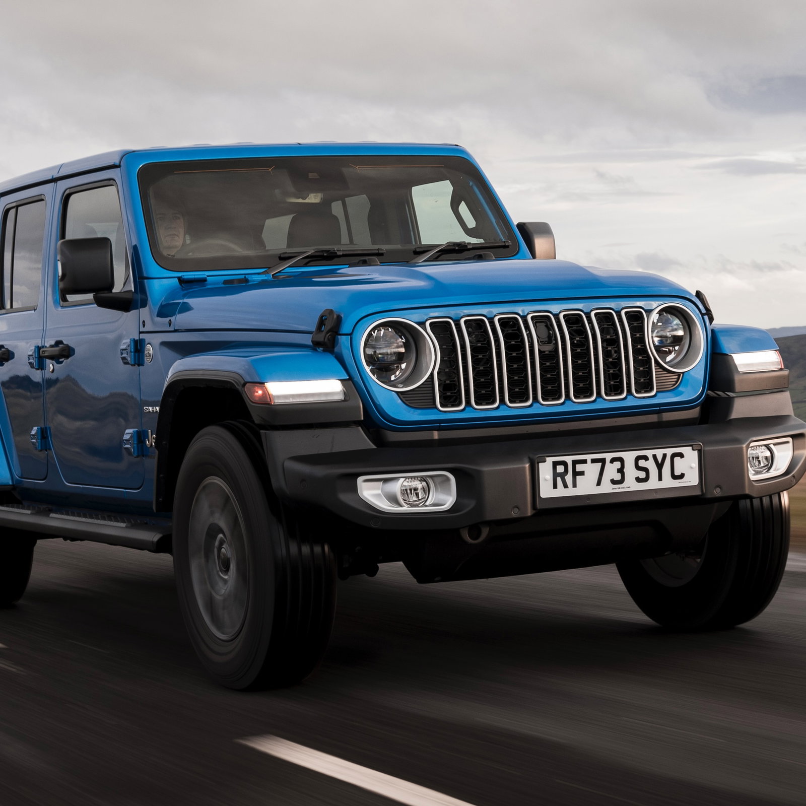 Jeep Wrangler - front, driving