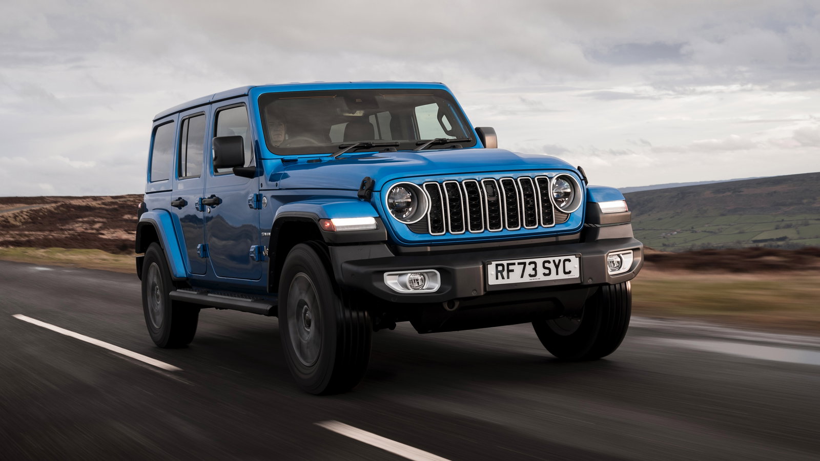Jeep Wrangler - front, driving