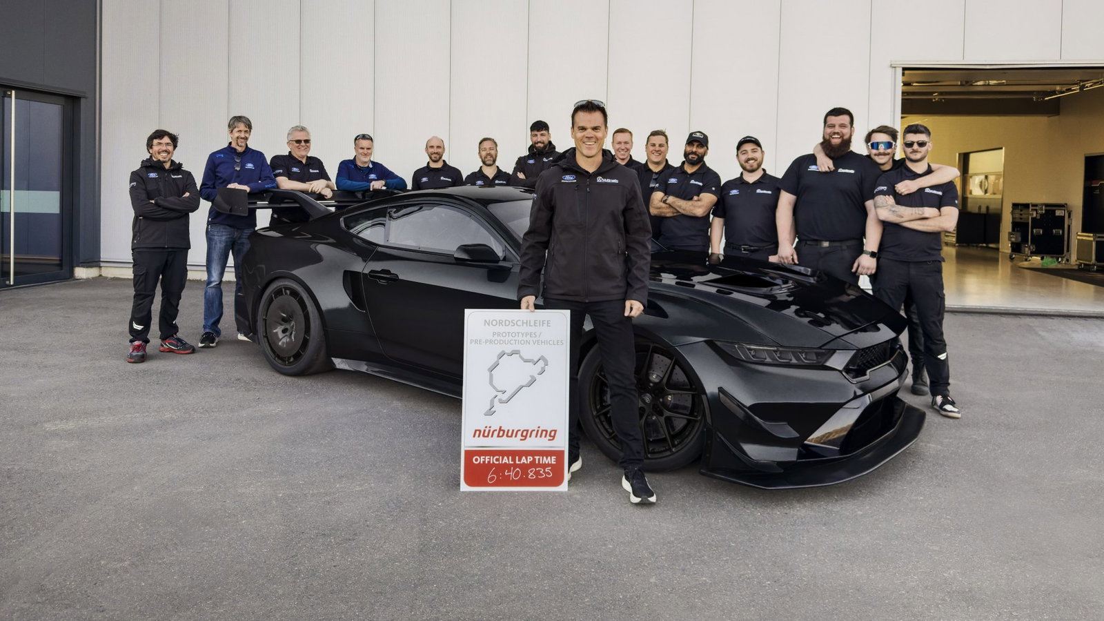 Ford Mustang GTD Competition team celebrates Nürburgring lap time