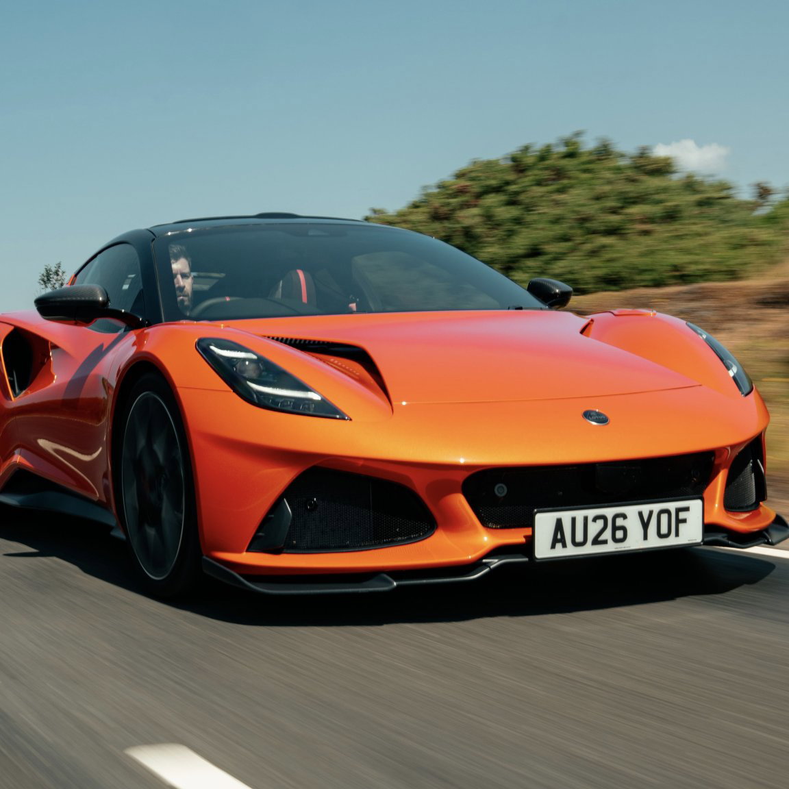 Lotus Emira 420 Sport - front, driving