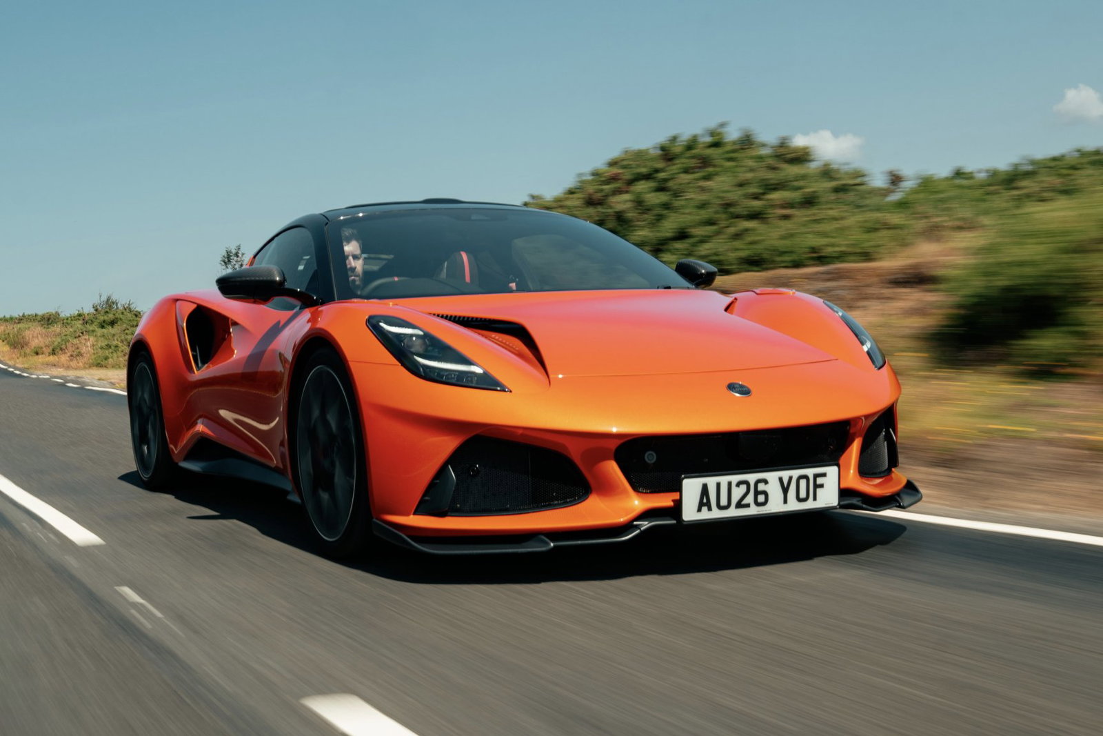 Lotus Emira 420 Sport - front, driving