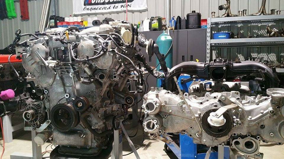 The VR38DETT (left) compared to the FA20 (right)
