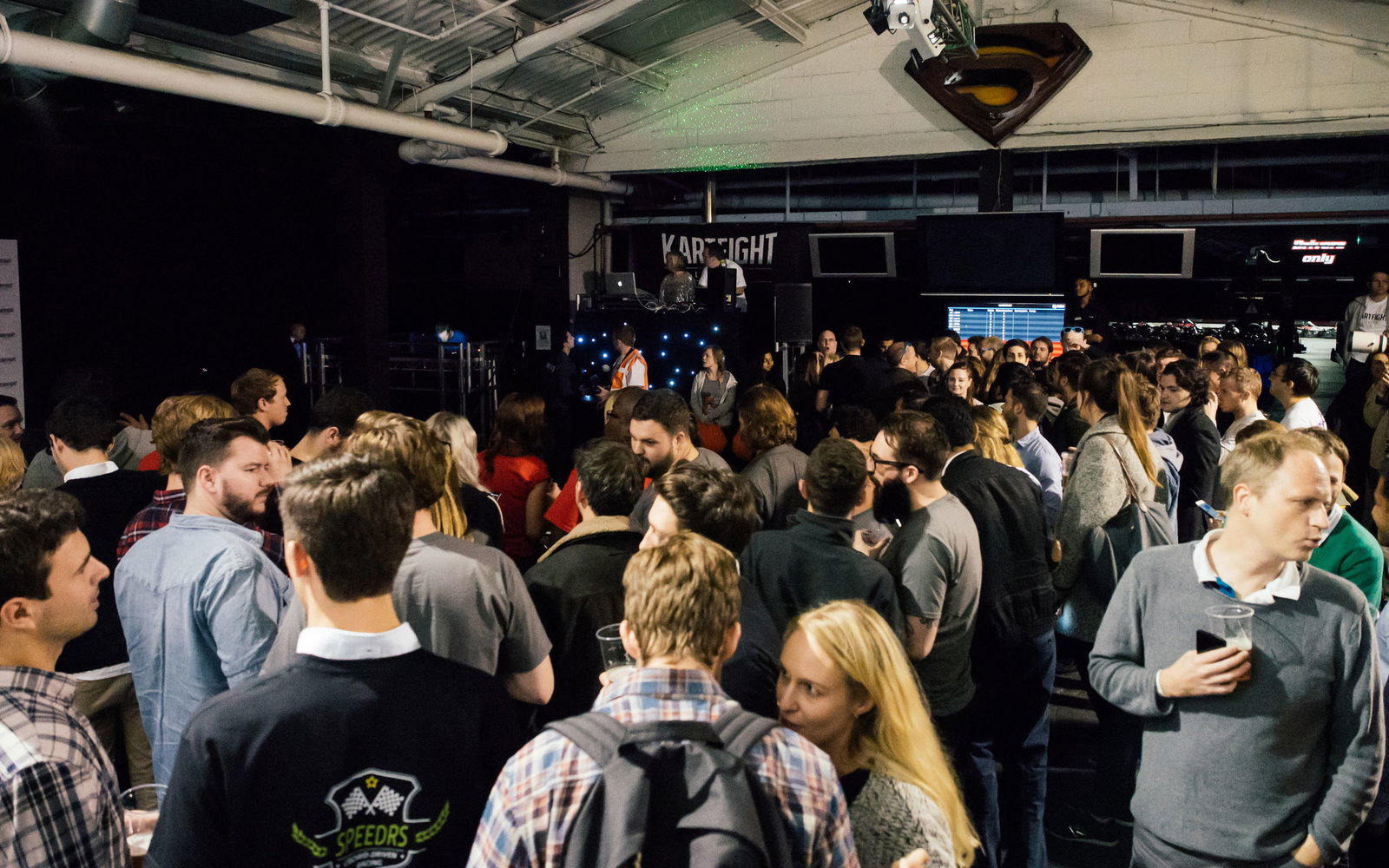 At 6pm, colleagues and friends arrived at Team Sport Docklands to support their teams