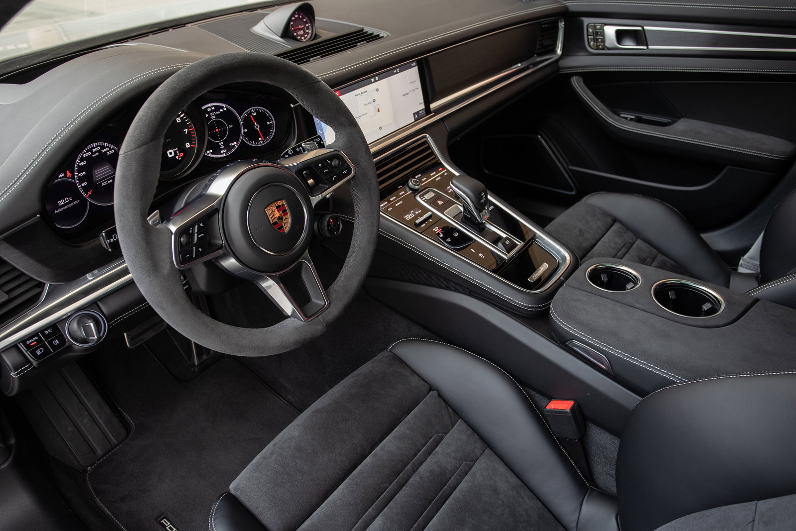 The Panamera's cabin is a classy place, with a top-drawer infotainment system. The GTS adds darkened aluminium trim pieces