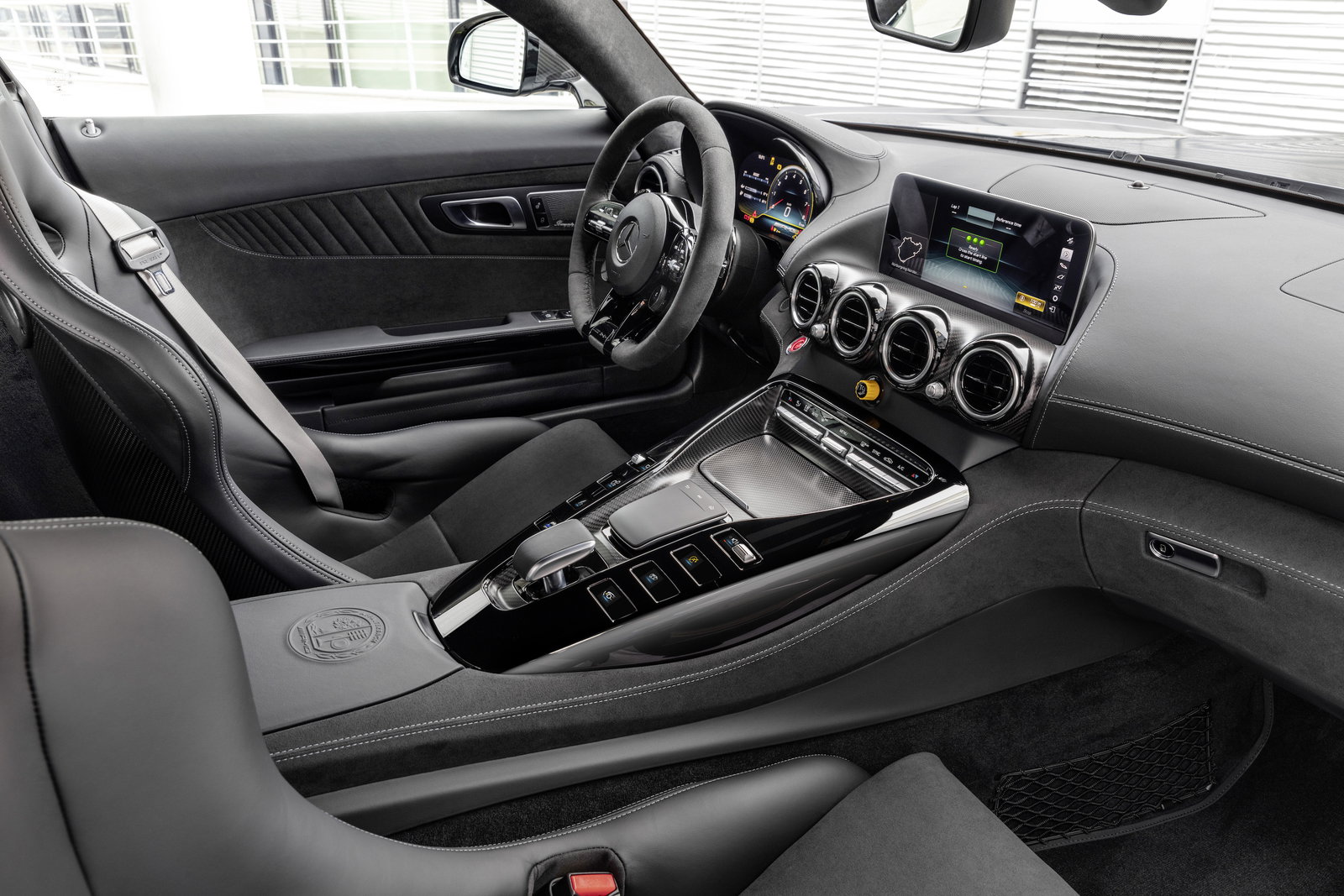 Sportier seats and the Track Package are both fitted as standard to the AMG GTR Pro