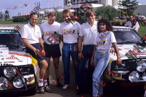 Mouton and Braun together at the start of the Ivory Coast rally