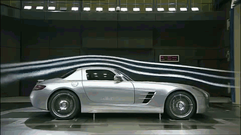 11 GIFs that shows how car aerodynamics work : (wind tunnel testing)