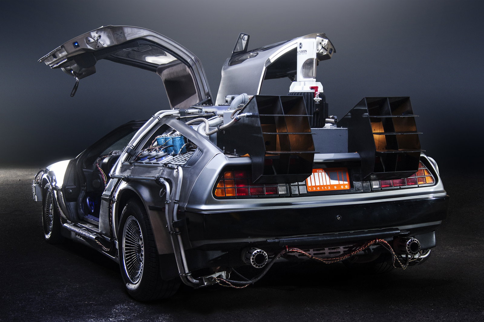 The famous DeLorean Time Machine from the Back to the Future trilogy.
