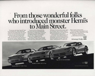 Chrysler has a history of being unhinged, featuring the 426 Hemi engine, rule-bending race cars (with certain giant wings), and the Viper. This makes Chrysler the 