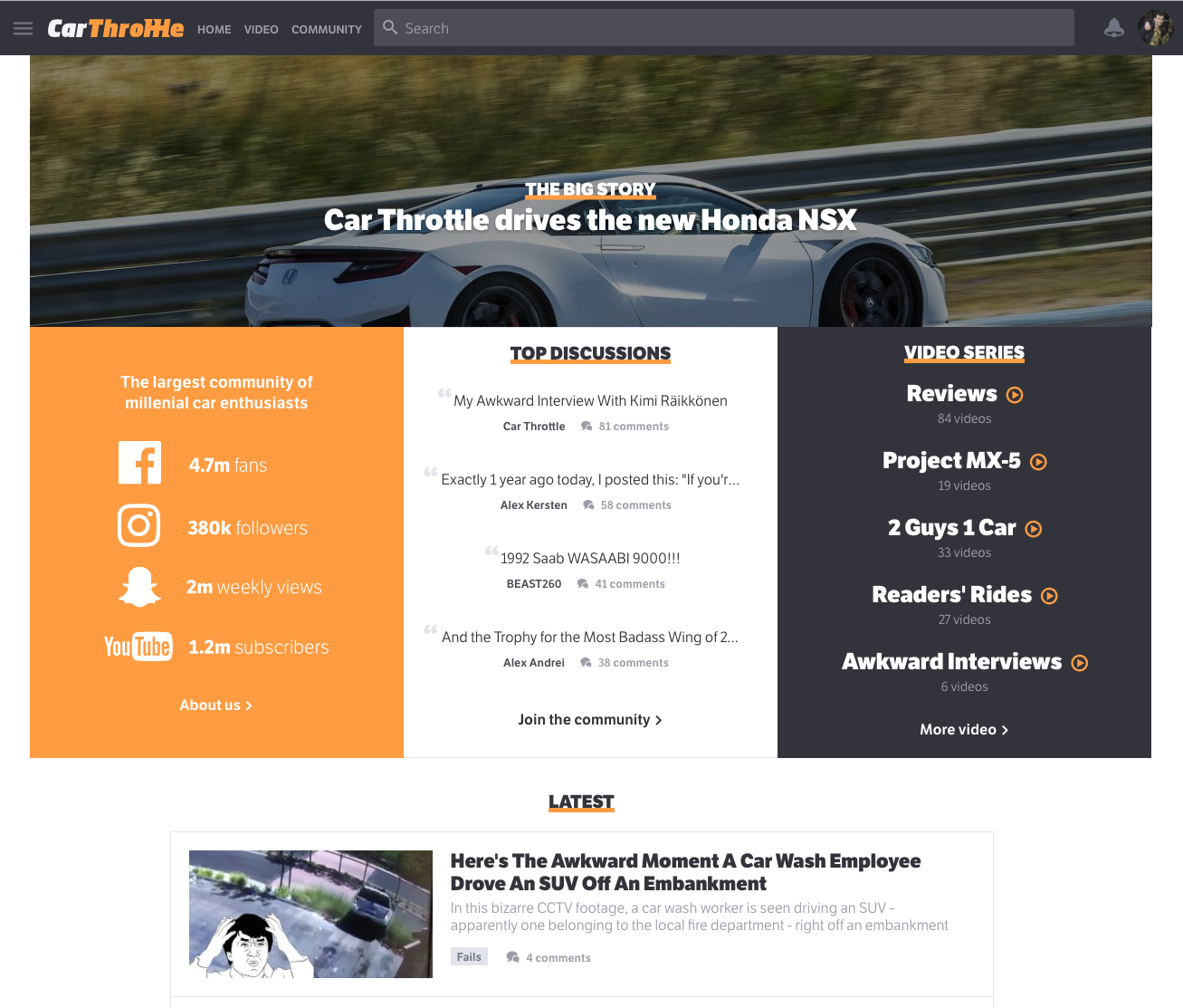 Say Hello To The New Car Throttle Homepage