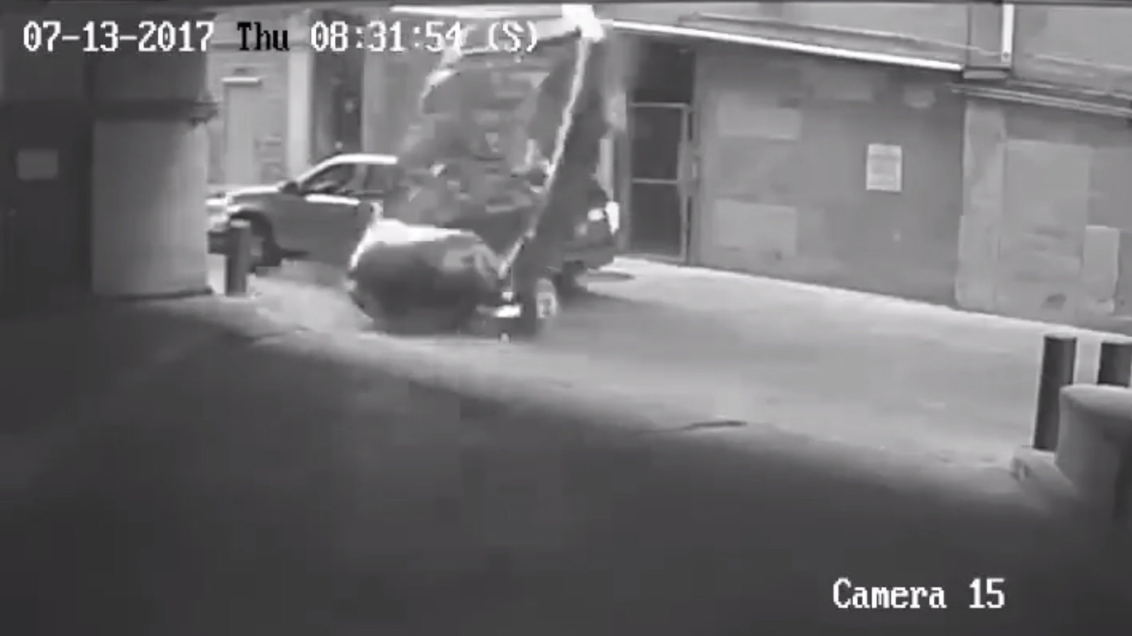 Terrifying CCTV Footage Shows A Car's Fall From A Multi-Storey Parking Garage