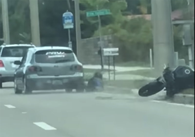 This Road Rage Driver Brutally Runs A Biker Off The Road After A Fight