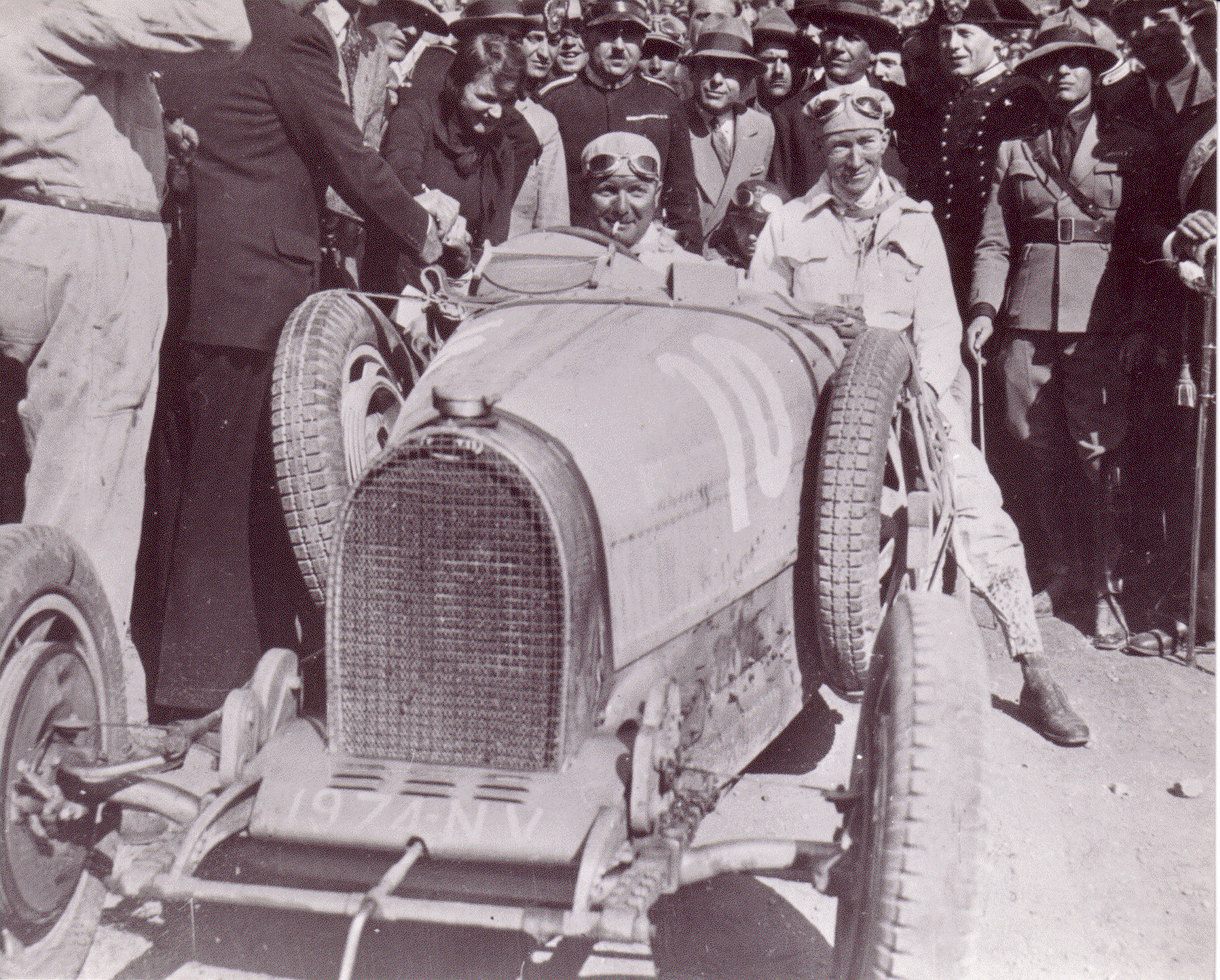 Albert Divo at the wheel of the Bugatti Type 35 with which he won the 1929 Targa Florio