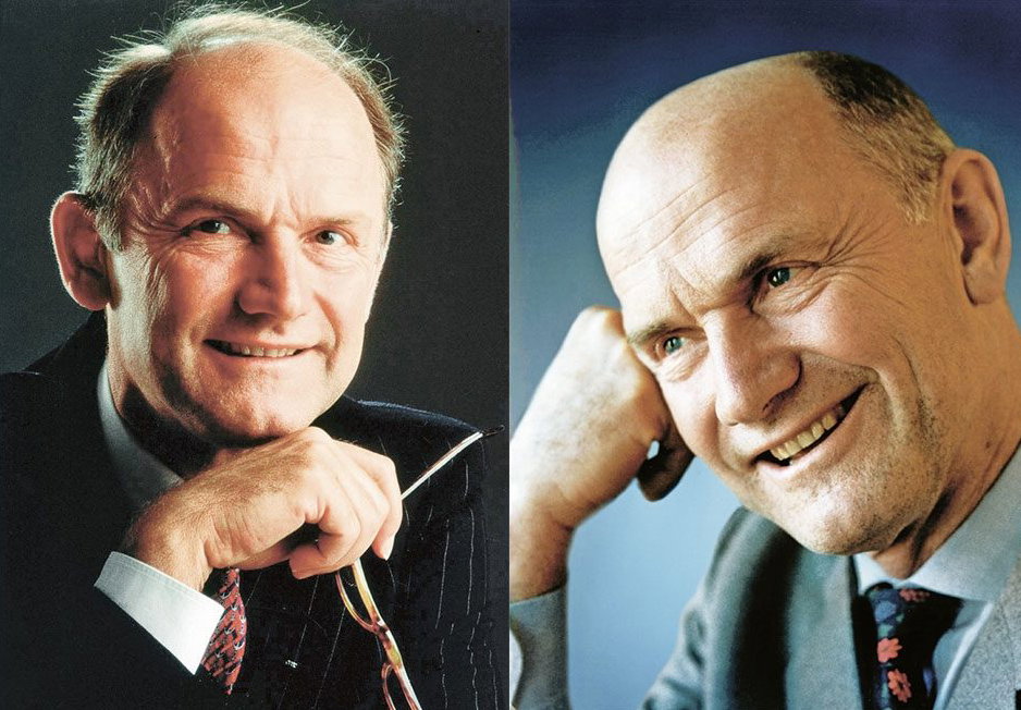 Piech photographed at the start of his tenure at VW, left, and in 2002