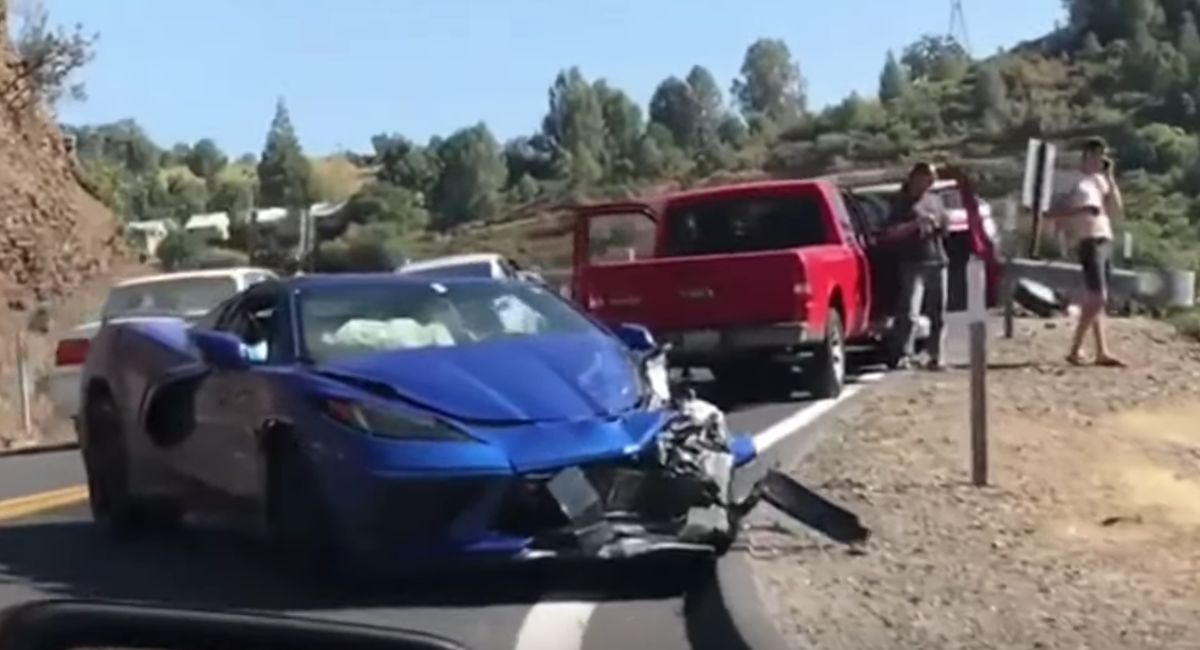 Here's The Aftermath Of The First C8 Corvette Crash | CarThrottle