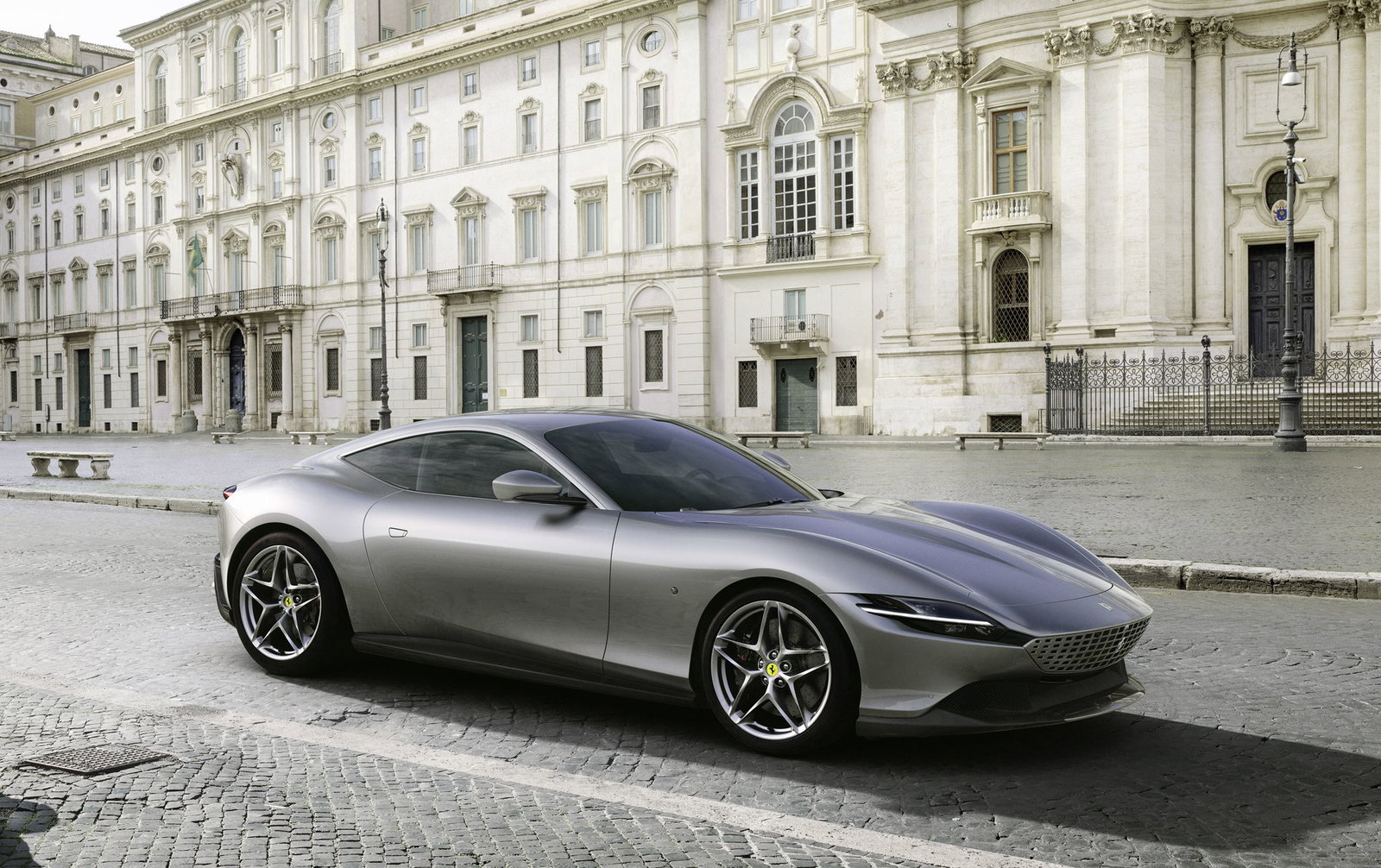 The Ferrari Roma coupe has the same wheelbase as the Portofino, but the styling is very different