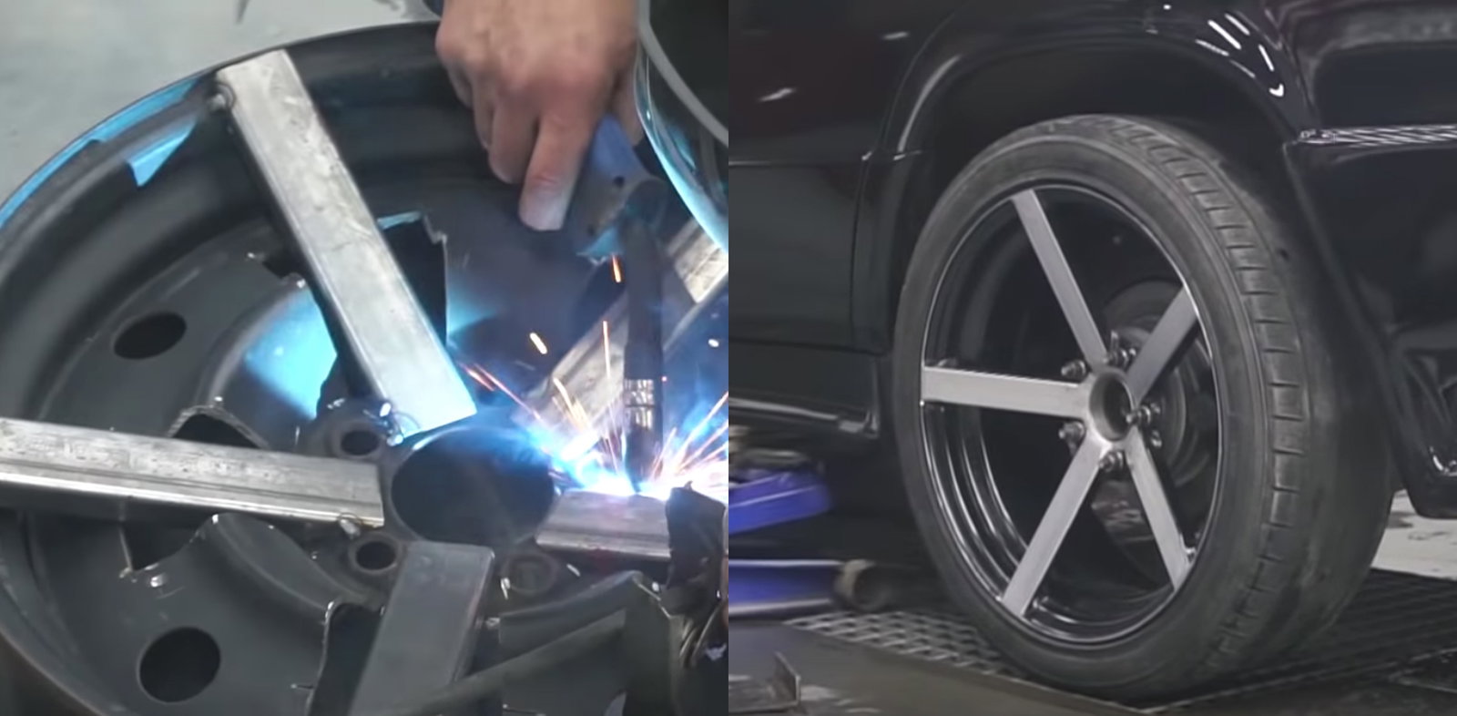 Steel Wheel Transformed Into 'Alloy' Using An Angle Grinder And Some Paint