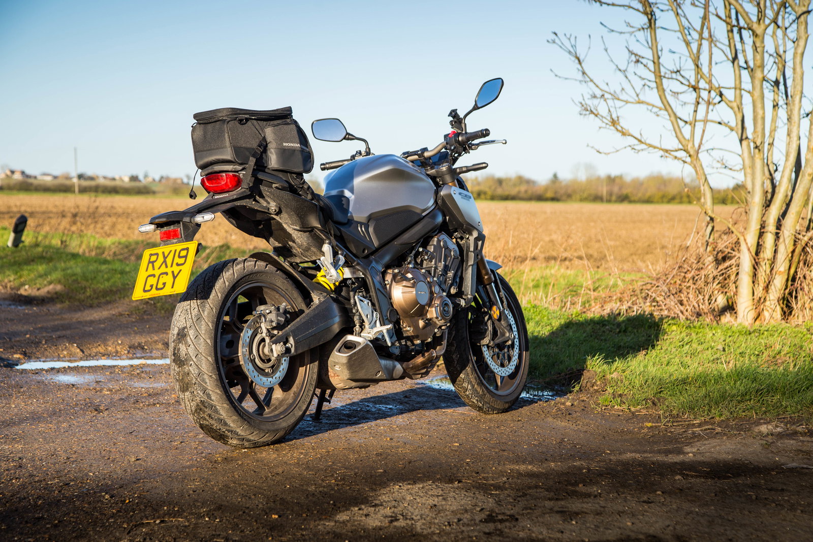 The CB650R with a seat bag makes it far more practical