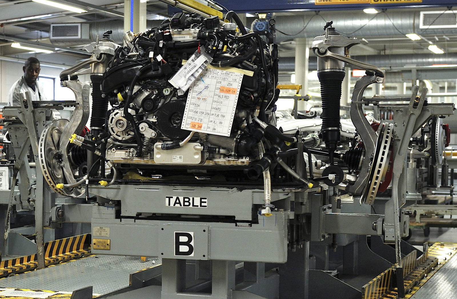 Minus its body, this second-generation Continental GT's air springs are clearly visible