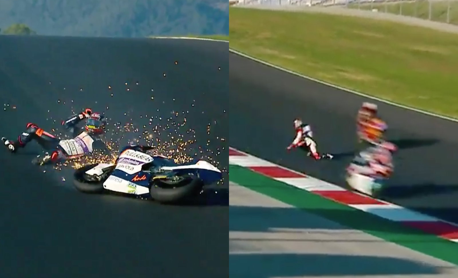 Terrifying Footage Shows Moto2 Rider Dodging Competitors After Crash
