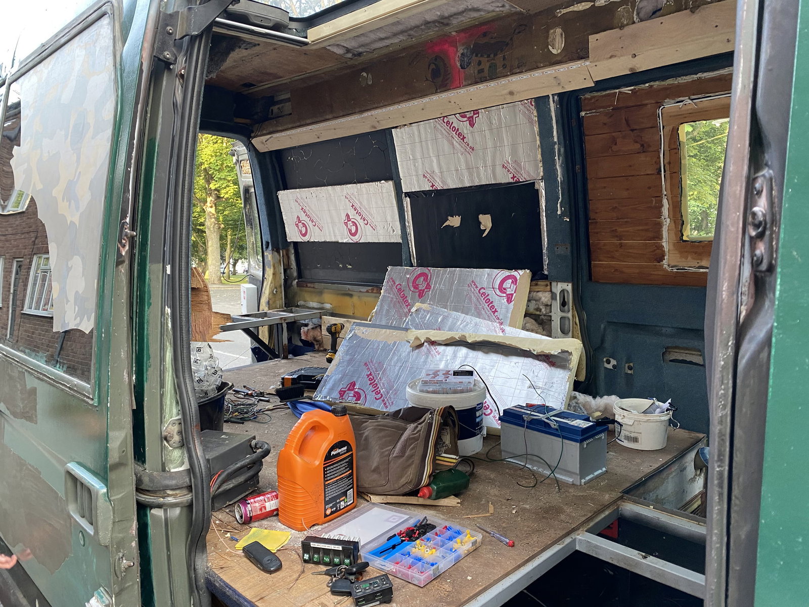 The strip out begins.
