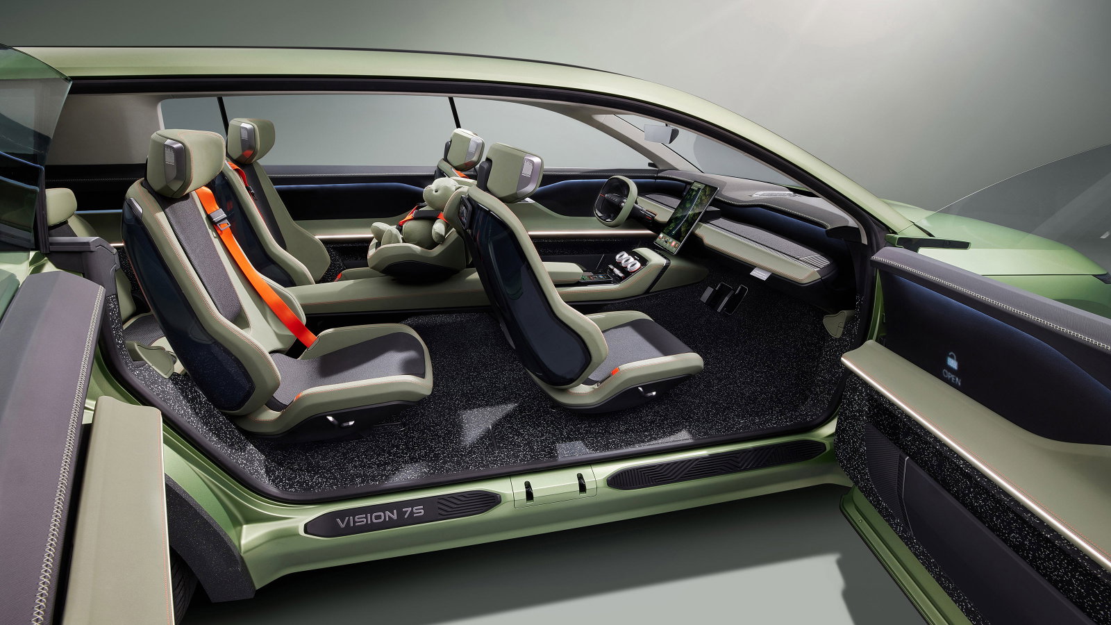 Skoda’s Vision 7S Concept Puts Your Baby In A Weird Place