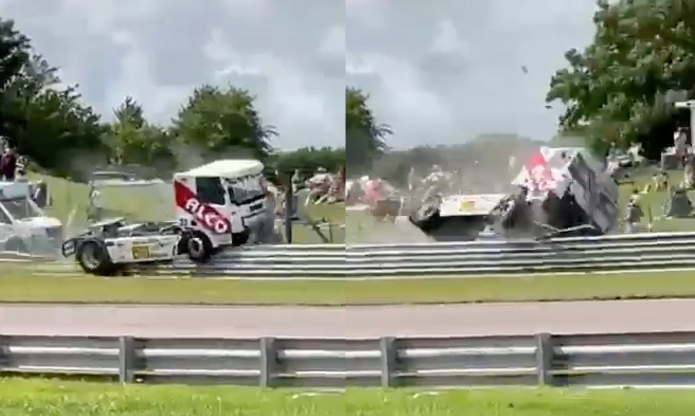 Here's What Happens When A Racing Truck Gets A Stuck Throttle